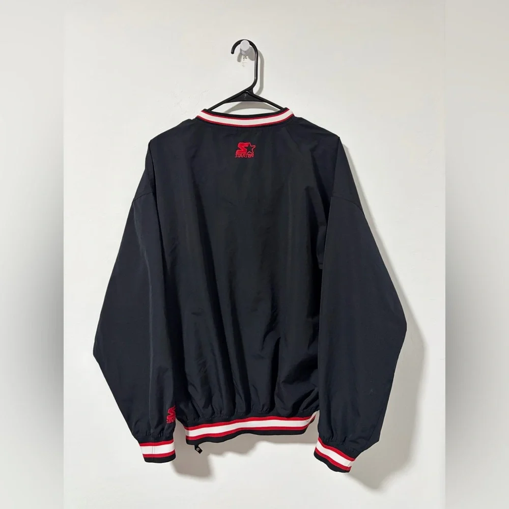 Vintage Chicago Blackhawks Starter Windbreaker Pullover - Mens size Large Korea - Picture 6 of 7